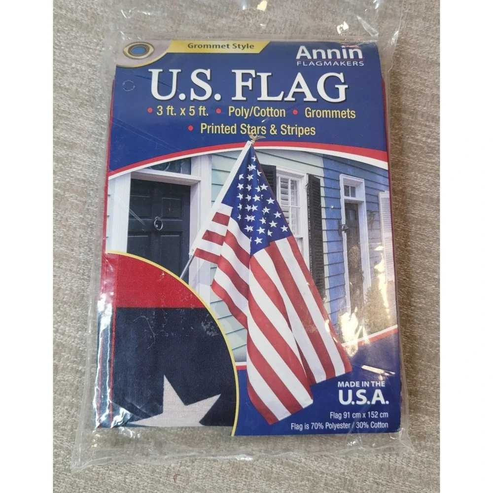 US American Flag 3 x 5 Feet Grommets Stars and Stripes‎ New Annin Flagmakers